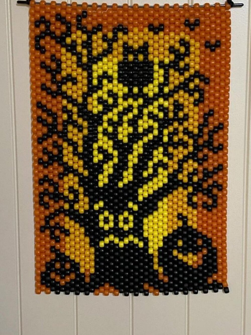 SPOOKY HALLOWEEN Beaded TREE Handmade Banner PUMPKINS CROW Pole Hanging *NEW*